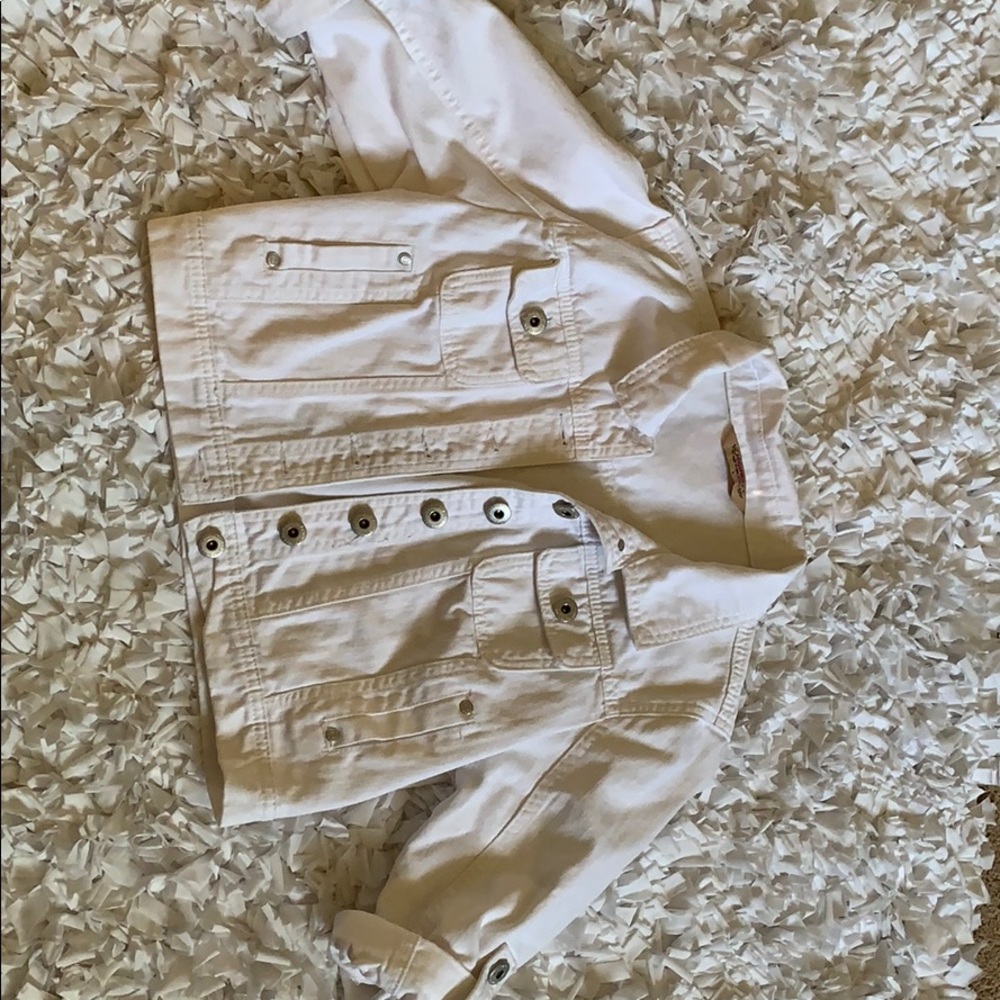 White mid jean jacket